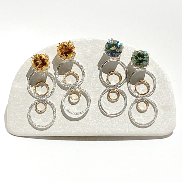 Versatile Topaz Stud Earrings with Earring Jackets - The versatile gemstone stud earrings. Wear multiple ways - wear with the Argentium Silver earring jackets or just the gemstone studs. MONOLISA Jewelry Made in California by Artist Lisa Ramos