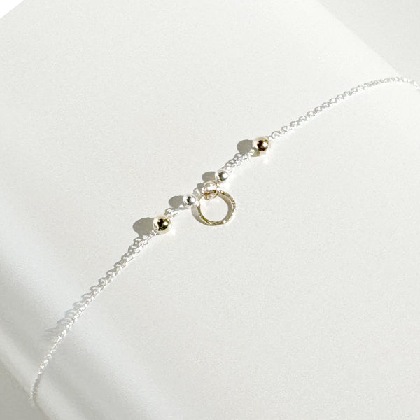 Adjustable 14 Karat Gold and Sterling Silver Dainty Charm Bracelet II