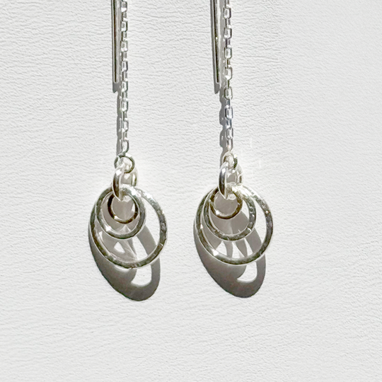 Yellow Iridescent Crystal Threader Earrings with Solid 14k Gold | Sterling Silver