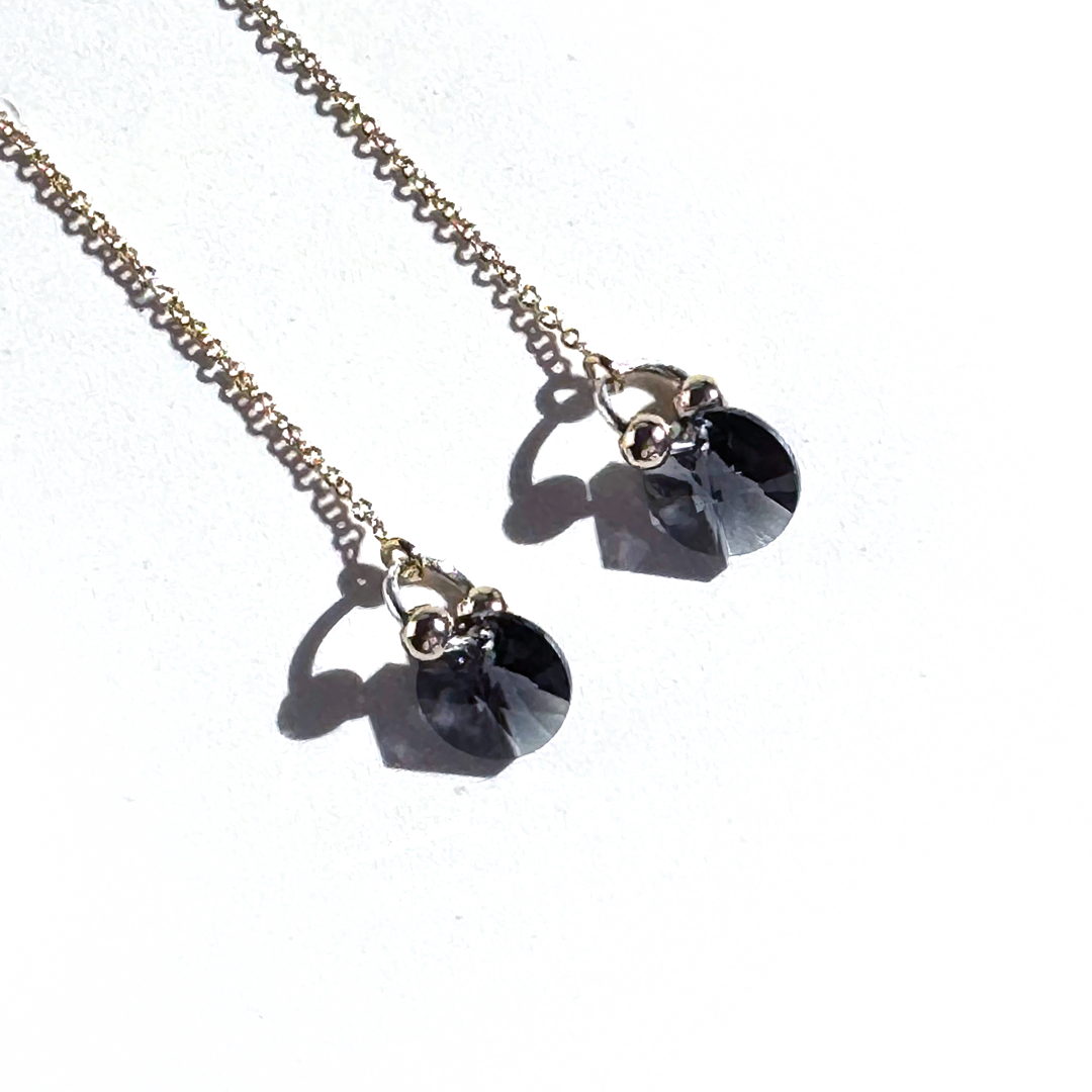 Circular Crystal Threader Earrings | 14k Gold Filled | MONOLISA Jewelry