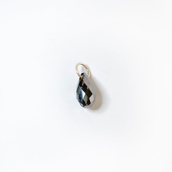 MONOLISA Gray Crystal Pendant with 14k Gold Lightly Textured Closure