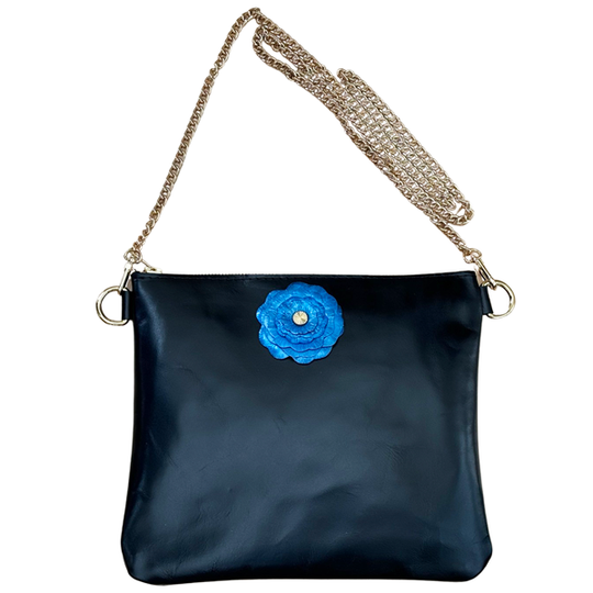Italian Leather Flower Crossbody Bag - 131 | Handmade by California Artist Lisa Ramos