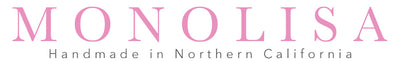 MONOLISA logo with 'Handmade in Northern California' text in pink and gray.