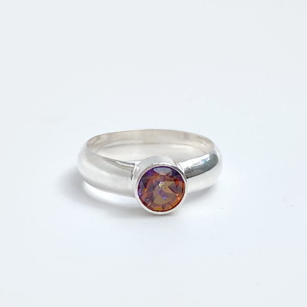 Argentium® Silver 2 Carat Topaz Gemstone Ring - Nature