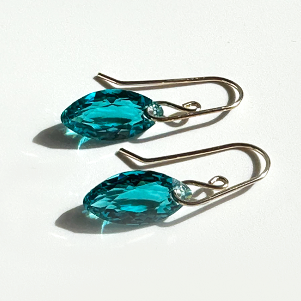 Marquise Cut Crystal Earrings - Zircon