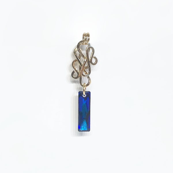 Blue Baguette Crystal Pendant