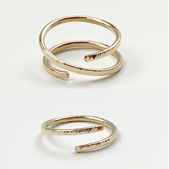 Versatile Sculpted Open Stack Ring Collection - (7 Styles)