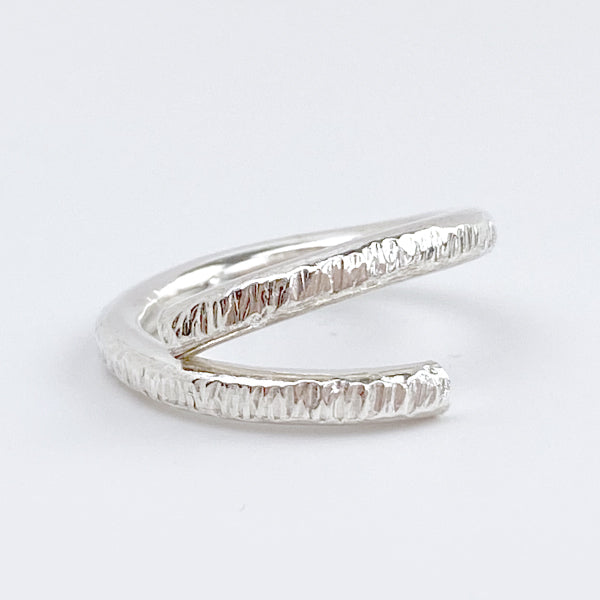 Argentium® Silver Textured Open Band Ring Collection - Textured Size 10