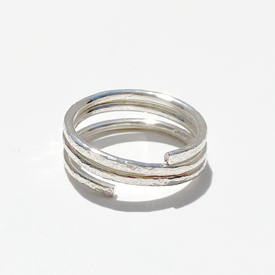 Argentium® Silver Textured Perfect Spiral Band Collection