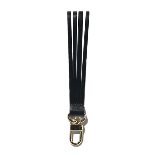 Monique Tall Bag – Soft Black Leather Fringe Wristlet