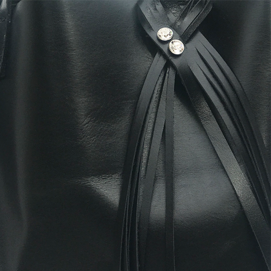 Italian Leather Fringe with Crystals