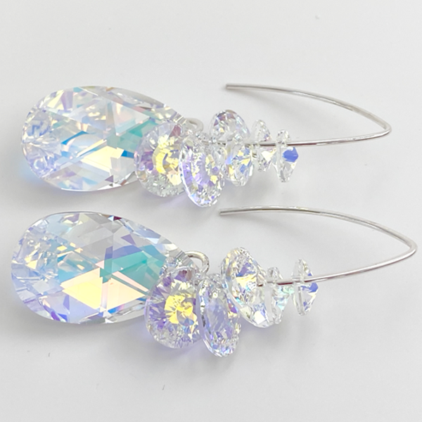 Grand Goddess Sterling Earrings - Ultra Large Crystals (versatile)