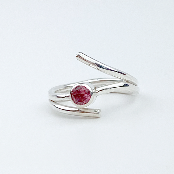 Pink tourmaline ring