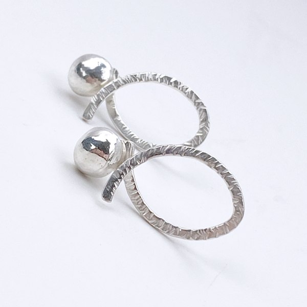 Modern Sterling Silver Hoop Earring Set - Earring Jackets with Studs (wear 3 ways)