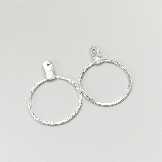 Sterling Silver Hoop Earrings - Earring Jacket with Studs (wear 2 ways)