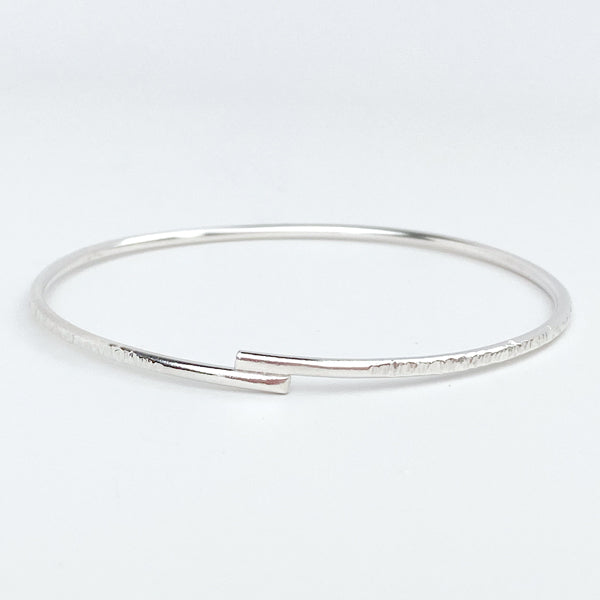Timeless Argentium Silver Bangle Bracelets - Overlapped Textured