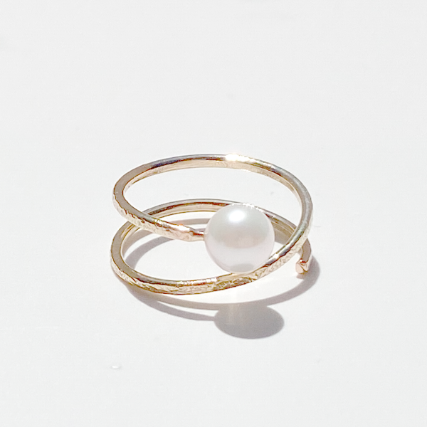 14 Karat Yellow Gold White Pearl Elegance Ring - One of a Kind Style