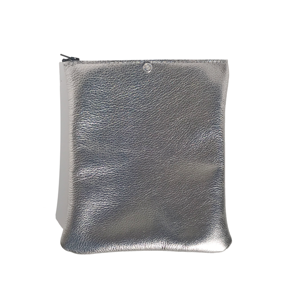 Soft Metallic Leather Pouch with Crystal
