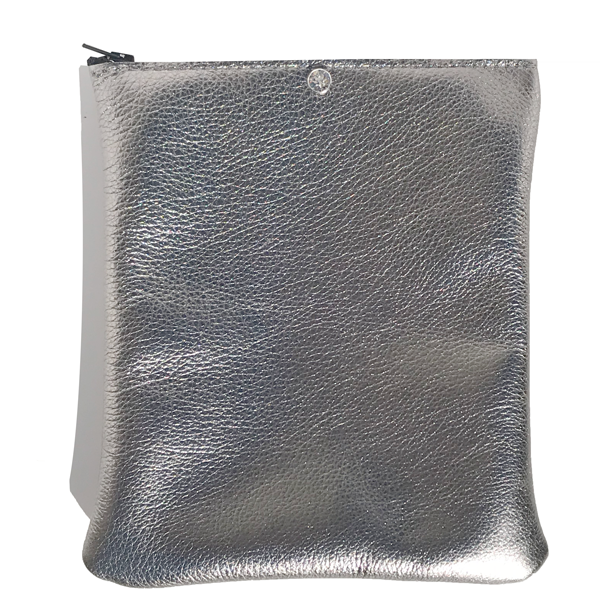 Soft Metallic Leather Pouch with Crystal