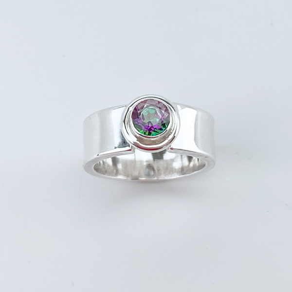 Sterling Silver Topaz Ring - Mystical Elegance