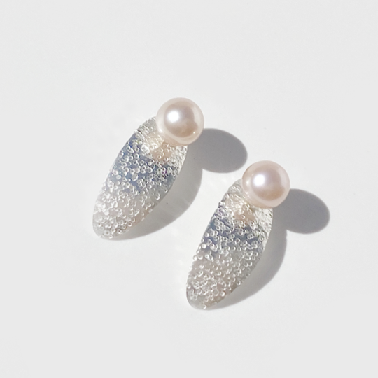 Argentium Silver Earring Set - Earring Jackets with Pearl Studs | Jewelry Made in California