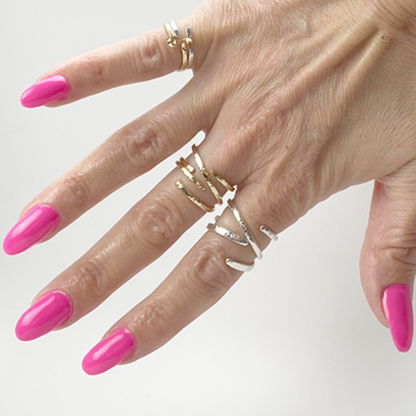Versatile Sculpted Open Stack Ring Collection - (7 Styles)