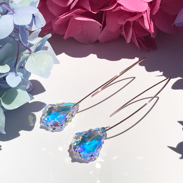 Bent Hoop Crystal Crown Earrings - (Style Options)