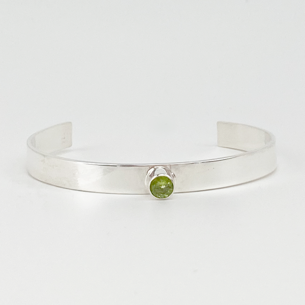 Sterling Silver Cuff Bracelet - Pretty Peridot